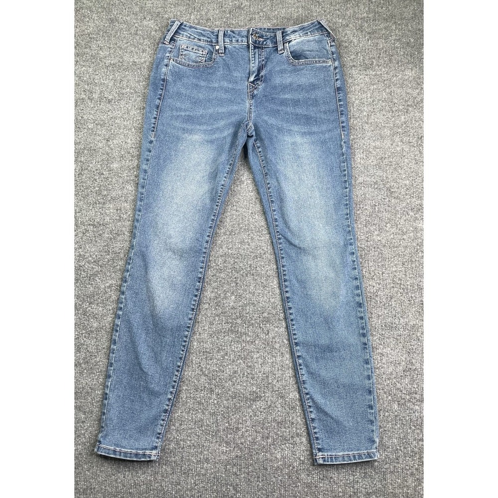 True Religion Jennie Curvy Jeans Womens 29 Blue Crystal Super Skinny Mid Rise